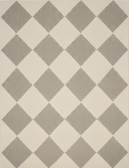 Sepia Checkered Contemporary Beige and Brown Indoor Rug-1