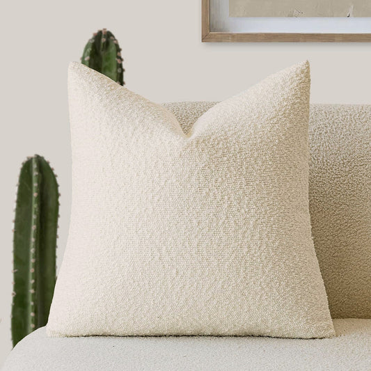 Textured Cream/Off-White Lumbar Pillow with Insert & Cover