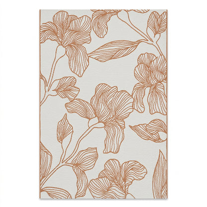 Botanical Modern Weiss and Brick Outdoor Rug