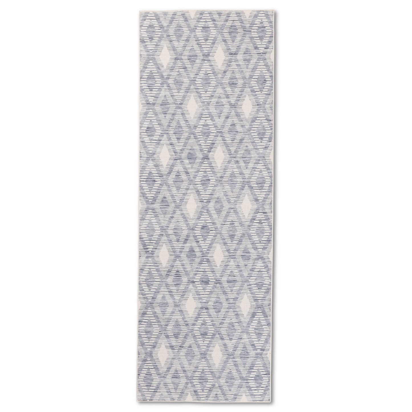 Geometric Modern Blue and Ivory Outdoor Rug