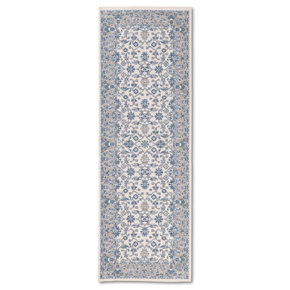 Oriental Modern Blue and Ivory Outdoor Rug