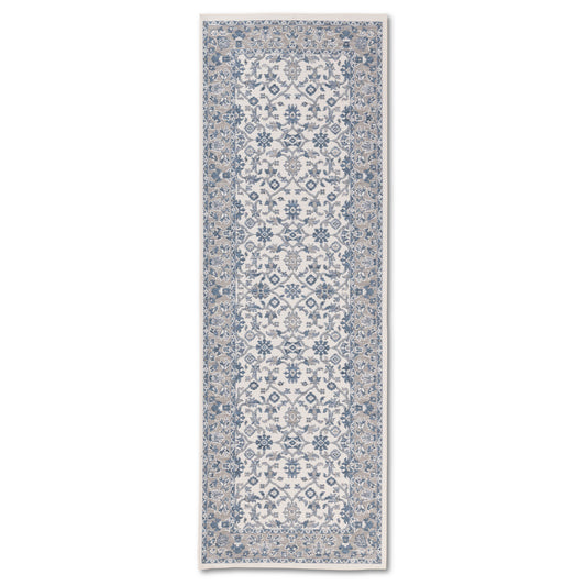 Oriental Modern Blue and Ivory Outdoor Rug