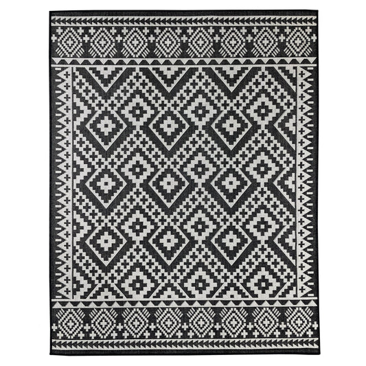 South-Western Modern Black and White Outdoor Rug