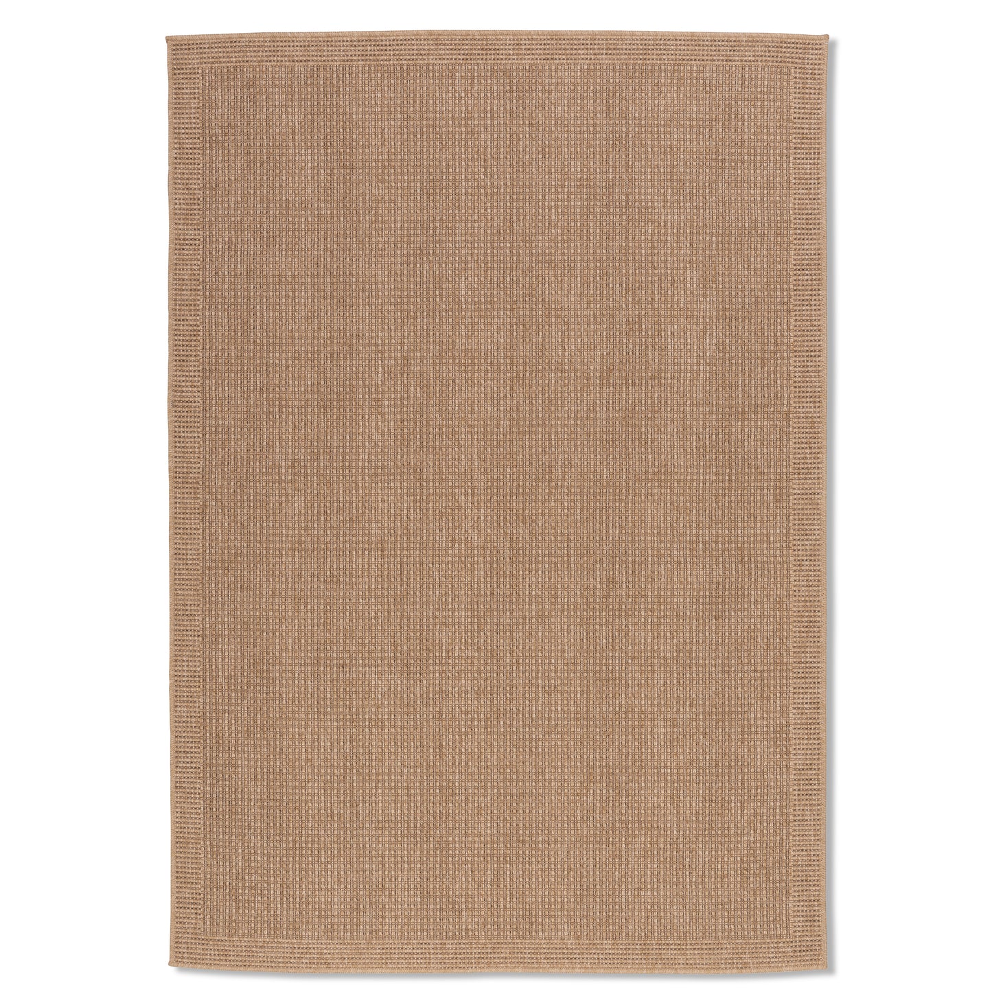 Abstract Modern Jute and Black Outdoor Rug