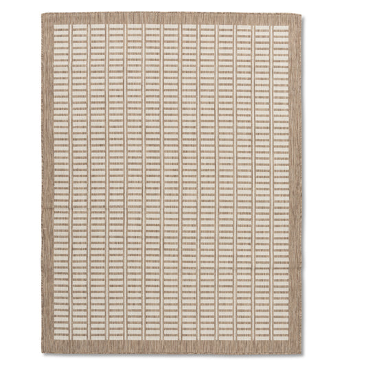 Floral Modern Brown and Cream Outdoor Rug