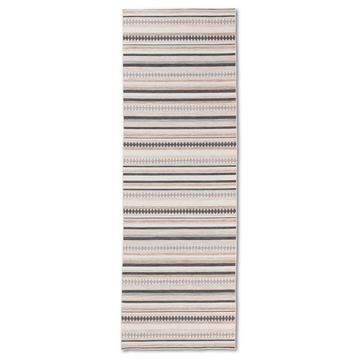Boho Modern Black and Beige Outdoor Rug