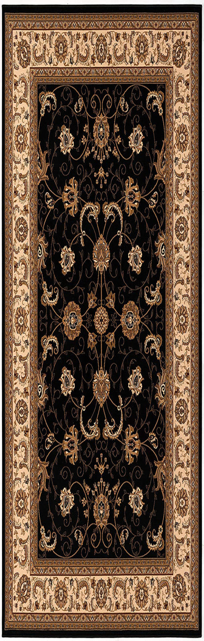 Fayez Persian Medallion Traditional Cream and Black Indoor Rug-14