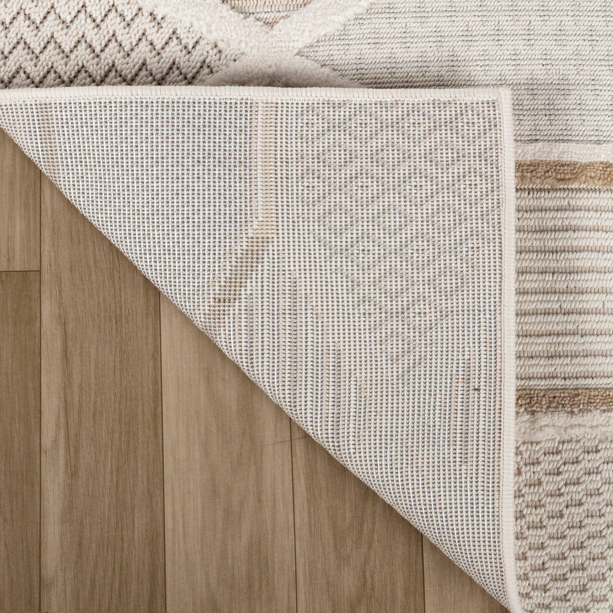 Solin Geometric Contemporary Cream and Beige Indoor Rug