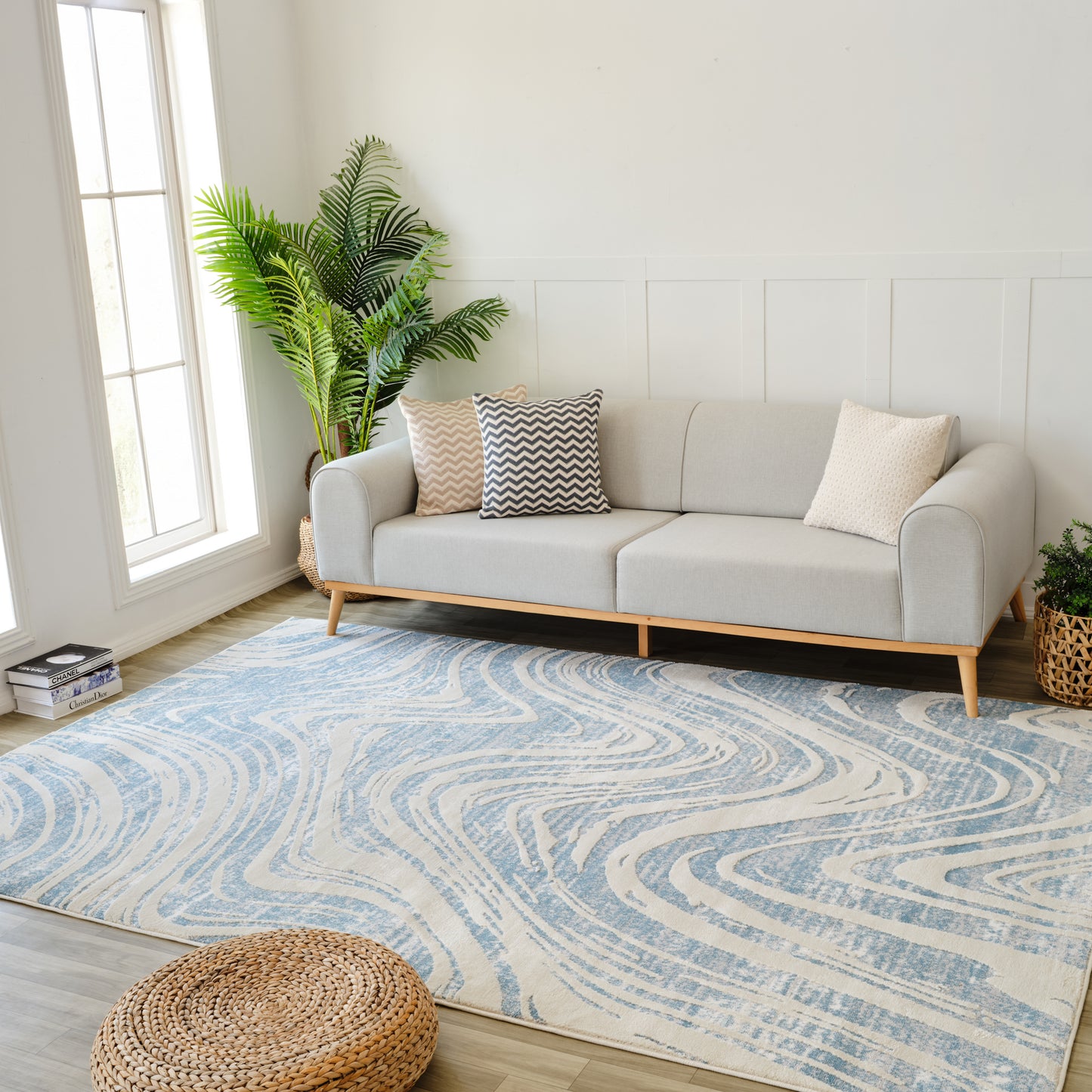 Nomad Abstract Coastal Blue Rug