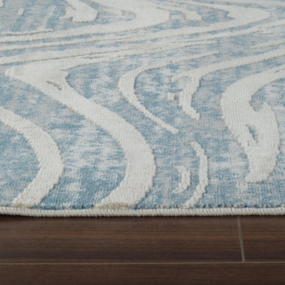 Nomad Abstract Coastal Blue Rug