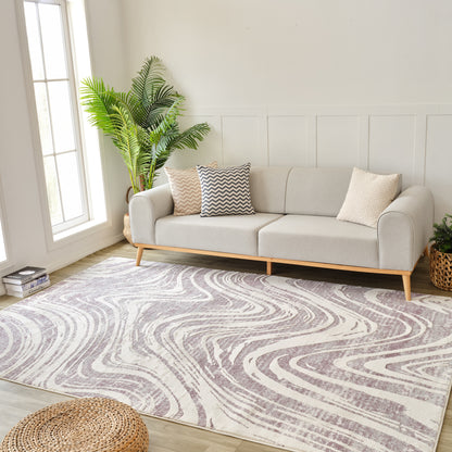 Nomad Abstract Coastal Purple Rug