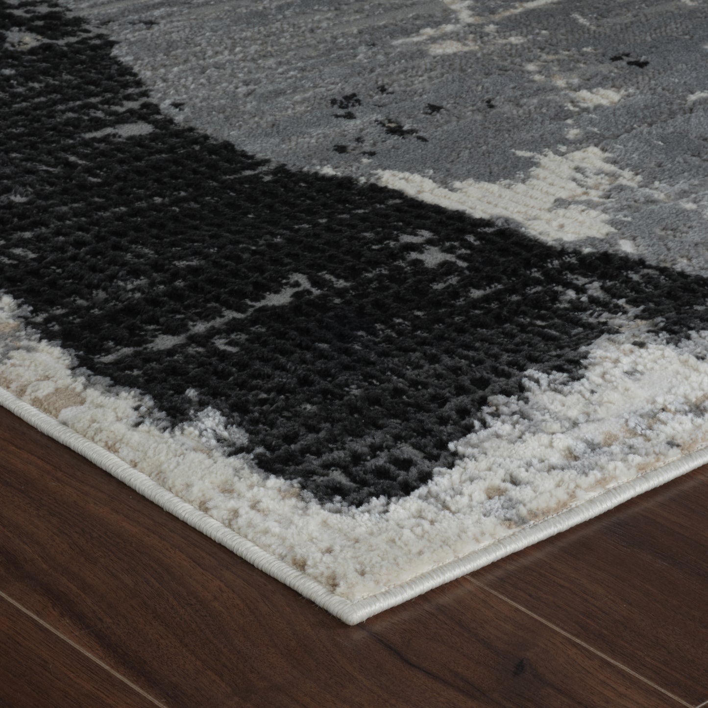 Nomad Abstract Modern Black Rug