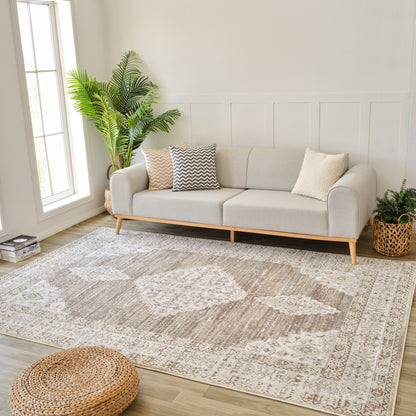 Nomad Vintage Distressed Beige Rug