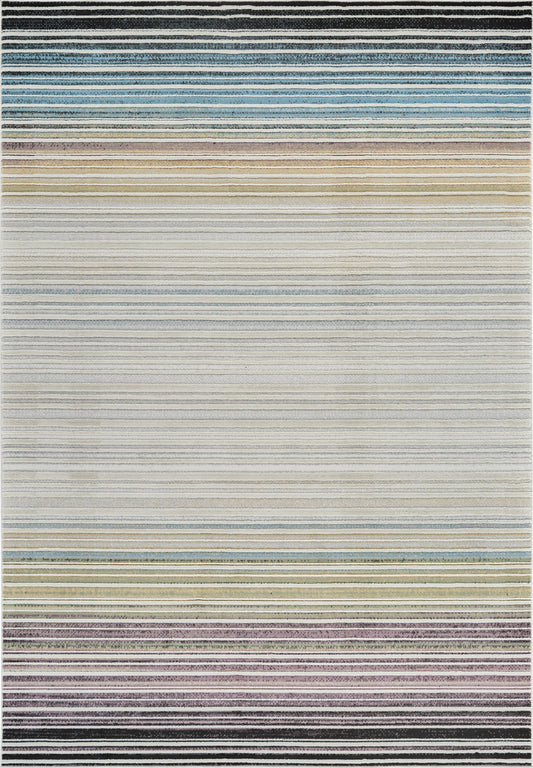 Nomad Striped Modern Beige Rug