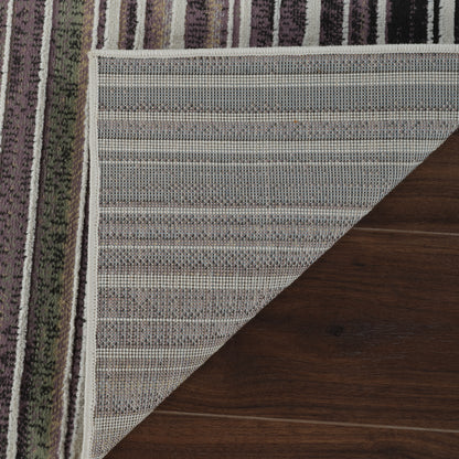 Nomad Striped Modern Beige Rug