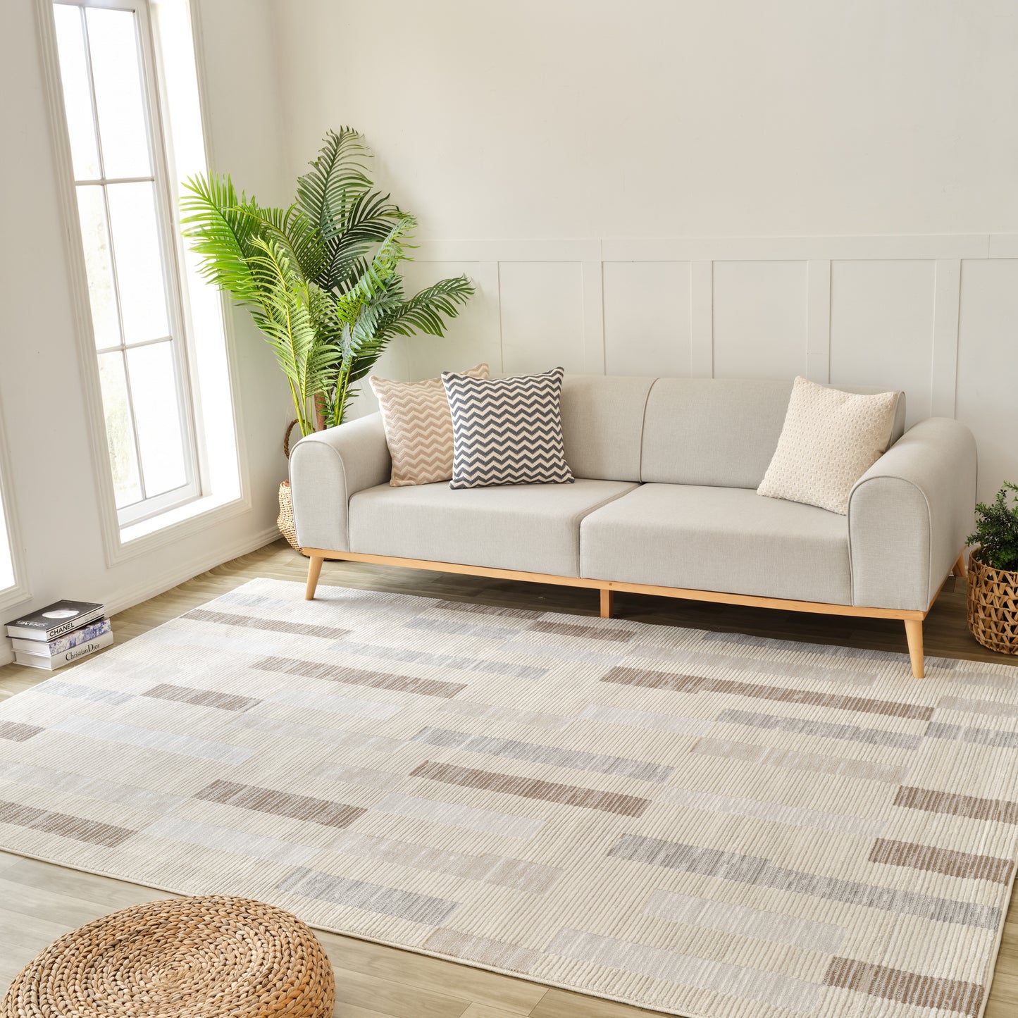 Nomad Abstract Modern Beige Rug