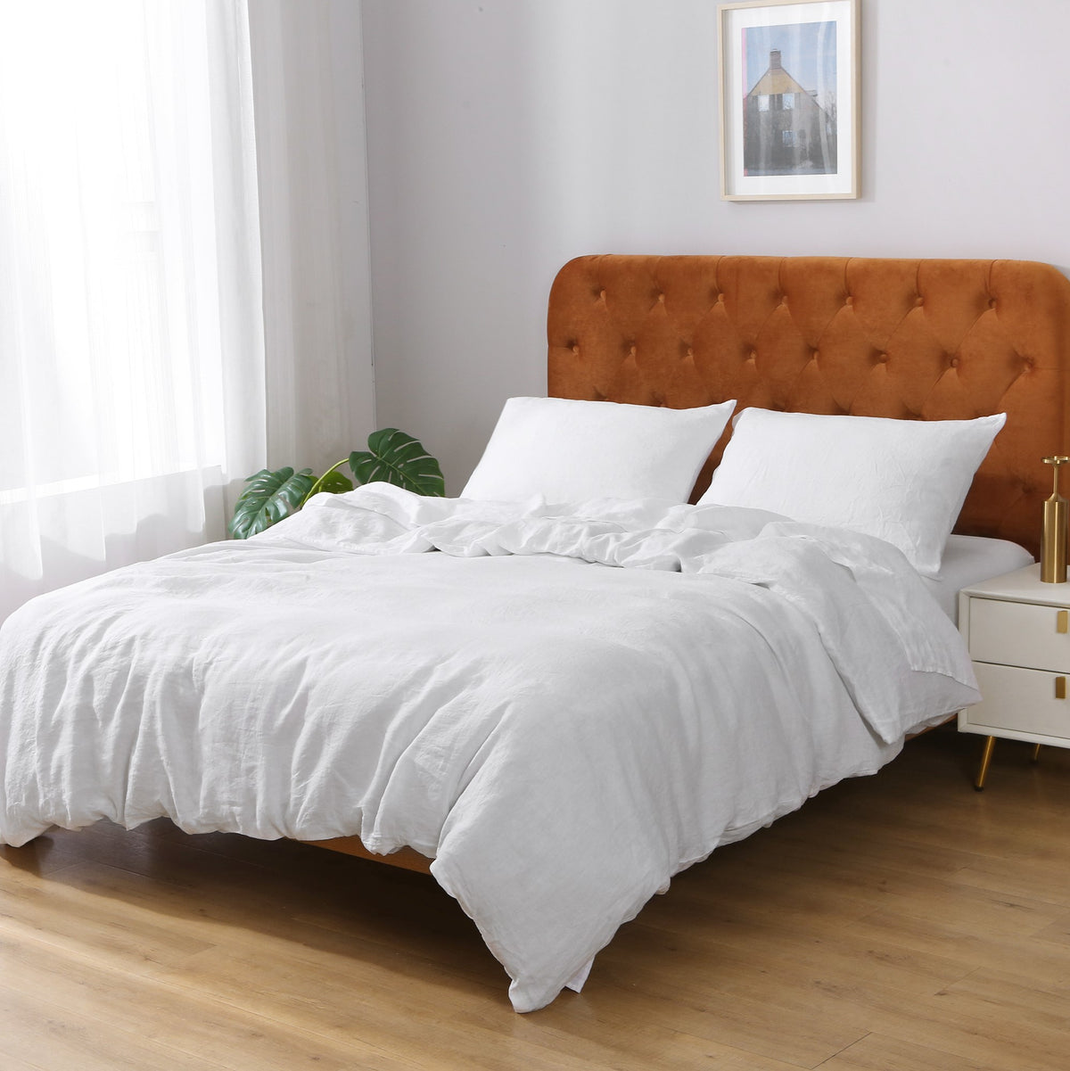Fable French Linen White Duvet Cover Set