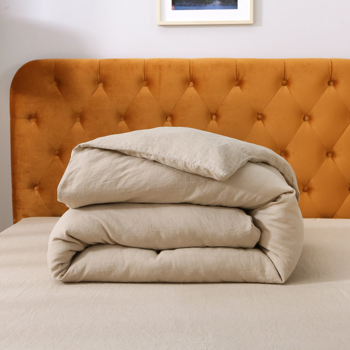 Fable French Linen Khaki Duvet Cover