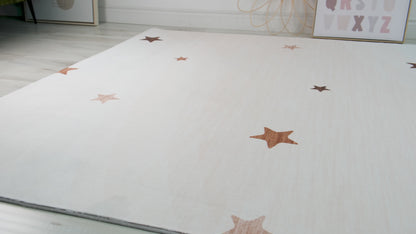 Soft Steps Playtime Stars Playmat Cream Soft Rug