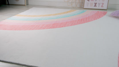 Soft Steps Playtime Rainbow Playmat Pink Soft Rug