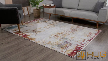 Vogue Abstract Contemporary Beige Rug