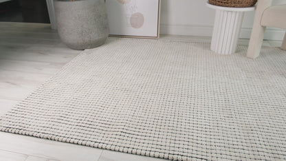 Maya Checkered Modern  Beige Rug