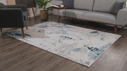 Vogue Abstract Contemporary Blue Rug