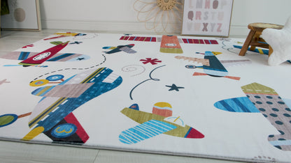 Soft Steps Playtime Airplane Playmat Cream Soft Rug