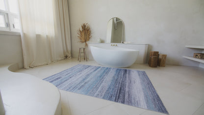 Emir Coastal Contemporary Blue Rug