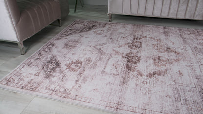 Aruba Traditional Distressed Brown Rug