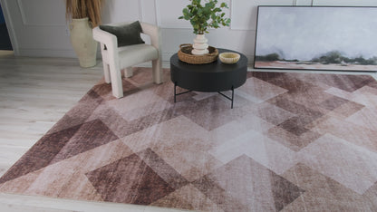 Emir Geometric Contemporary Brown Rug