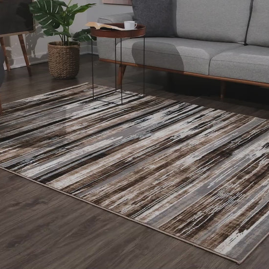 Sedona Abstract Contemporary Brown and Beige Indoor Rug-6