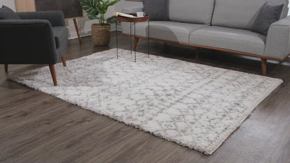 Retro Boho Shag Beige Rug