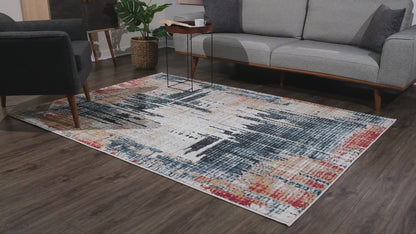 Nova Abstract Contemporary Blue Rug