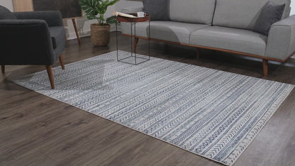 Havana Boho Contemporary Blue Rug