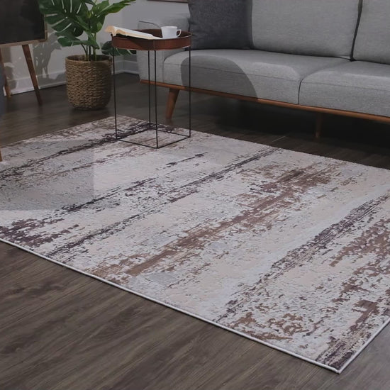 Terrana Abstract Contemporary Violet and Beige Indoor Rug-5