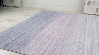 Eclipse Minimalist Abstract Purple Rug