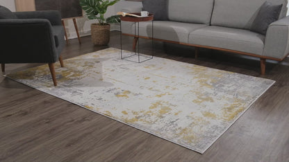 Vogue Abstract Contemporary Gold Rug