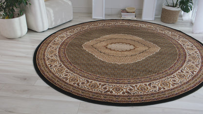 Majestic Moroccan Traditional Black Rug