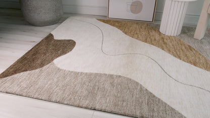 Maya Abstract Modern  Beige Rug