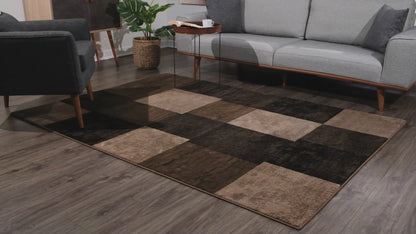 Montage Geometric Checkered Brown Rug