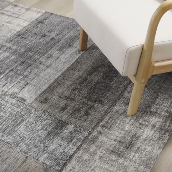Contemporary Patchwork Grey Area Rug-10