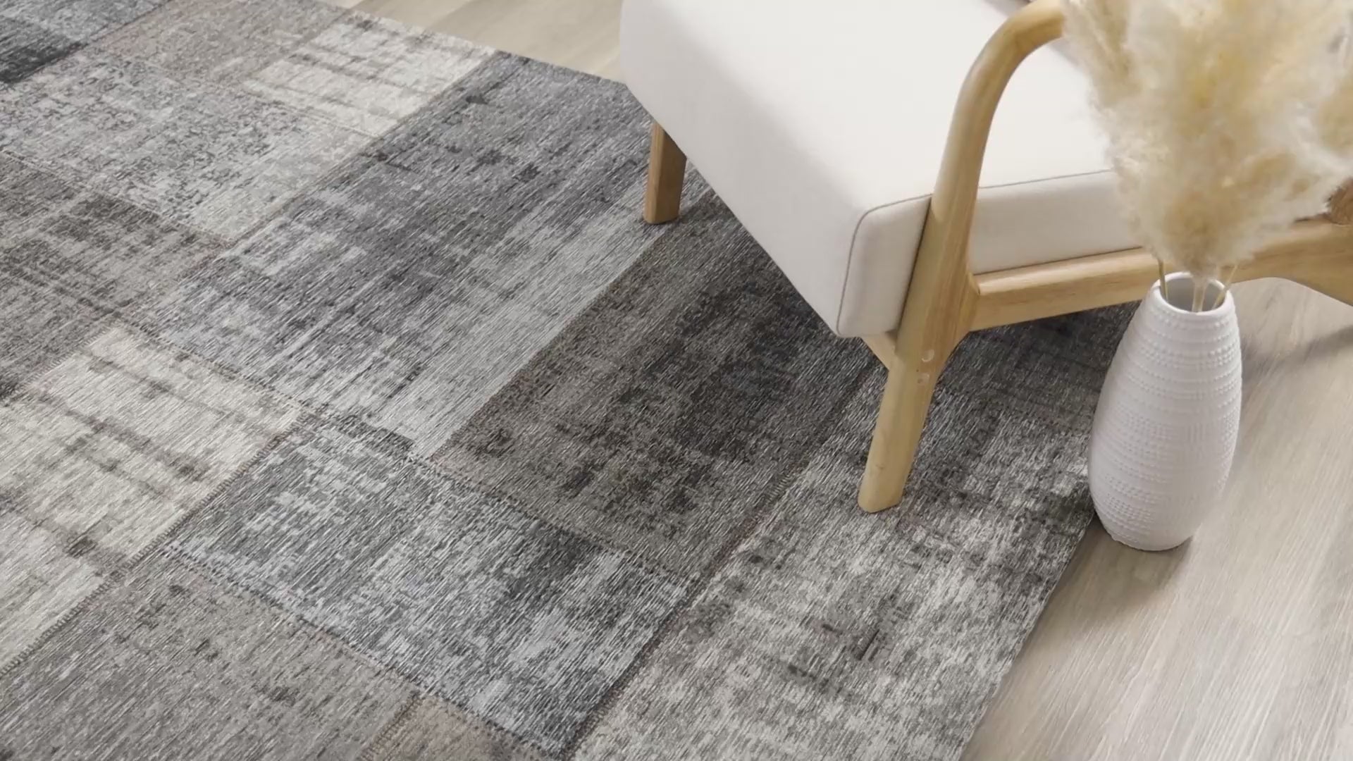 Contemporary Patchwork Grey Area Rug-10