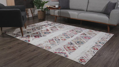 Nova Boho Contemporary Cream Rug