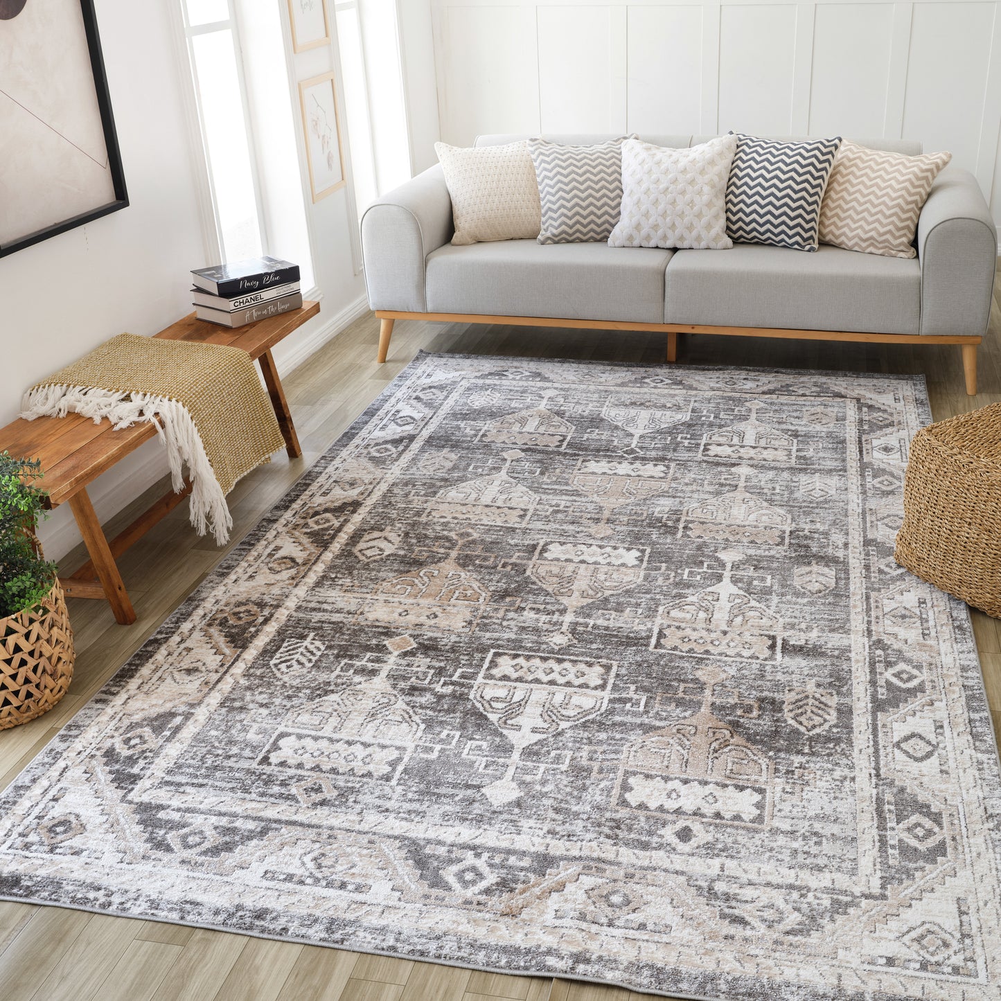 Cadence Vintage Distressed Brown Rug