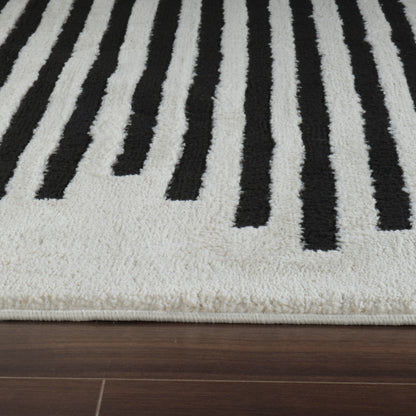 Domus Abstract Modern Cream Black Rug