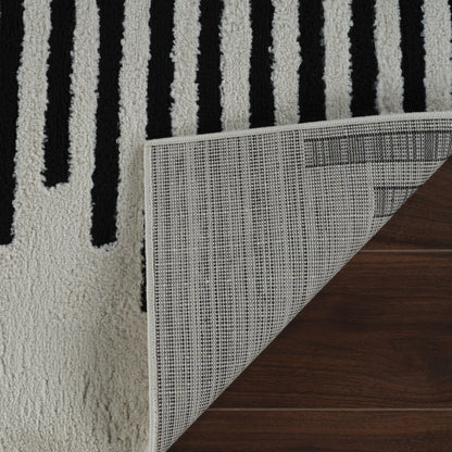 Domus Abstract Modern Cream Black Rug