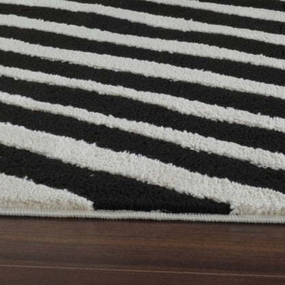 Domus Zebra Print Modern Black White Rug