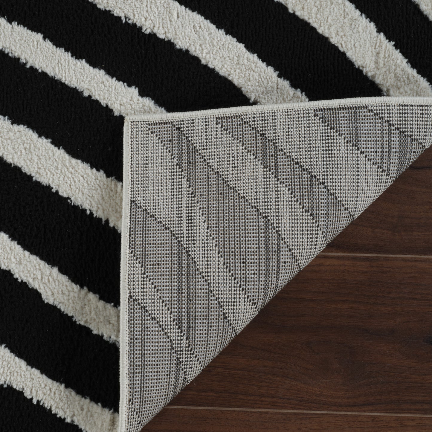 Domus Zebra Print Modern Black White Rug