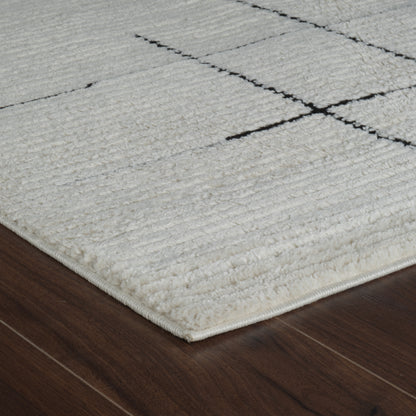 Domus Abstract Modern Cream Black Rug